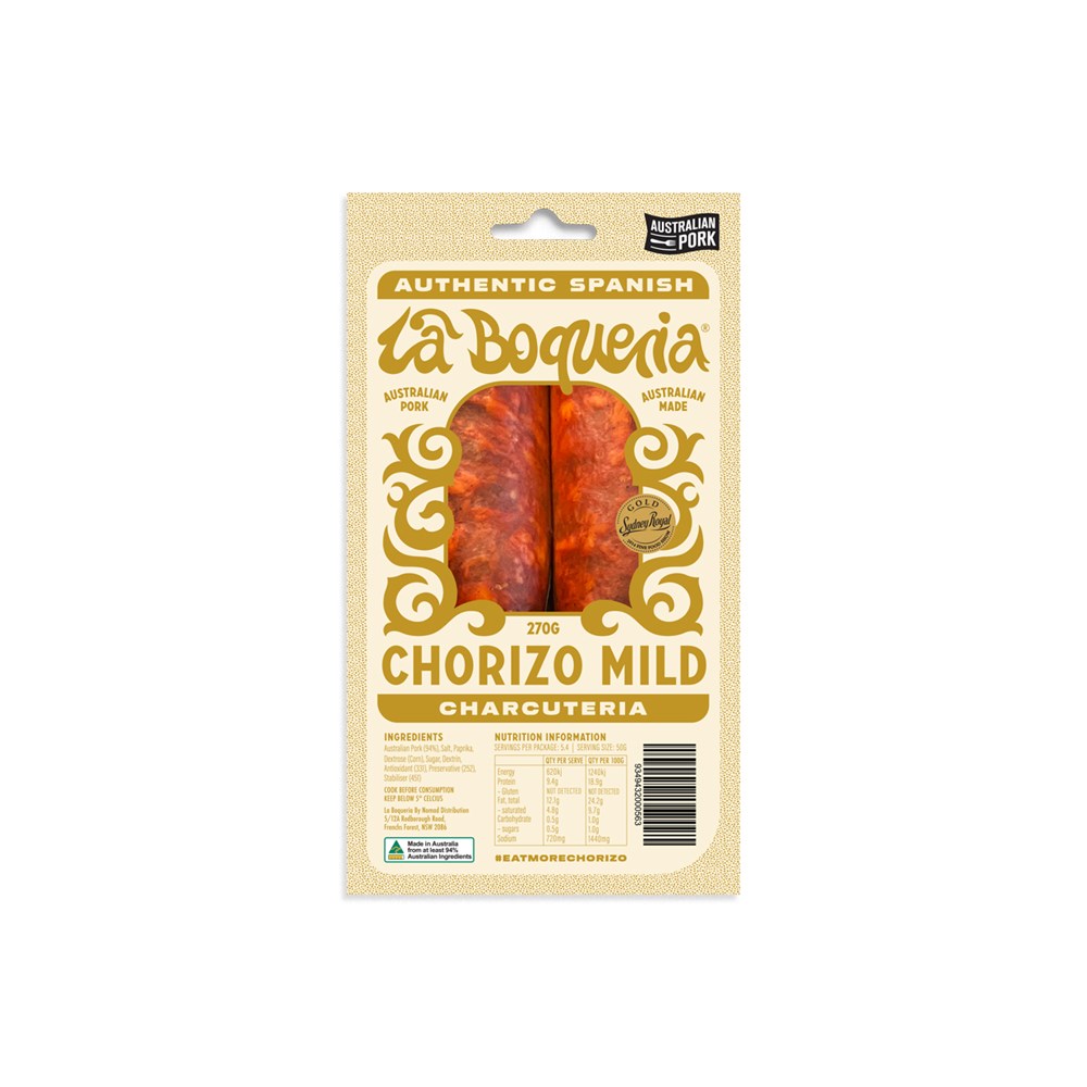 CHORIZO MILD (AUST) 2PK 270g
