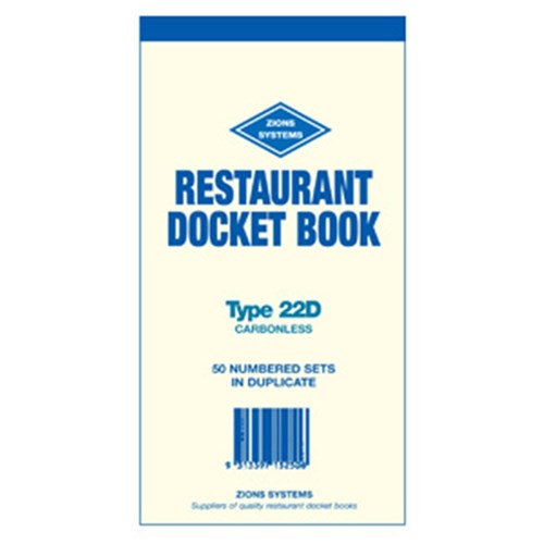 DOCKET BOOK DUPLCATE CARBONLESS 22D/MR2