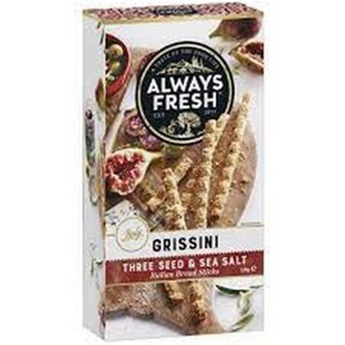 GRISSINI - THREE SEED  & SEA SALT  125G