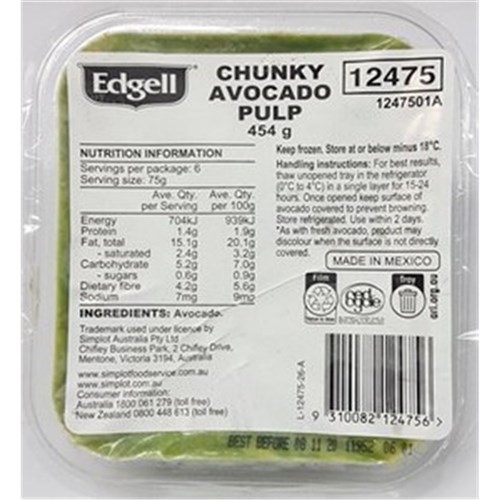 CHUNKY AVOCADO PULP 454GM