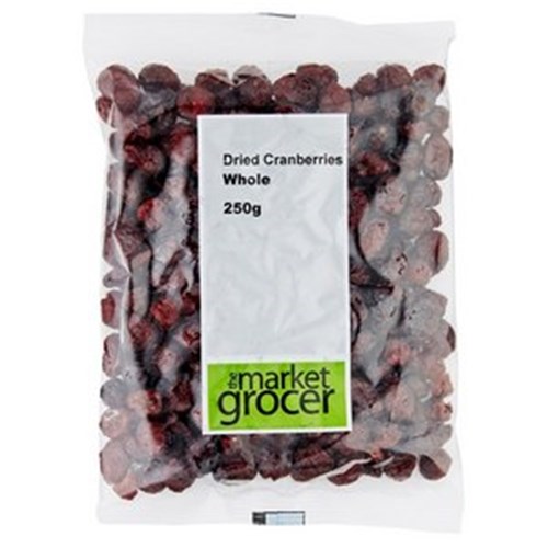DRIED CRANBERRIES WHOLE 250GM