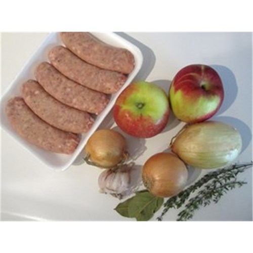 PORK, APPLE CIDER, ROAST GARLIC & THYME SAUSAGE/KG