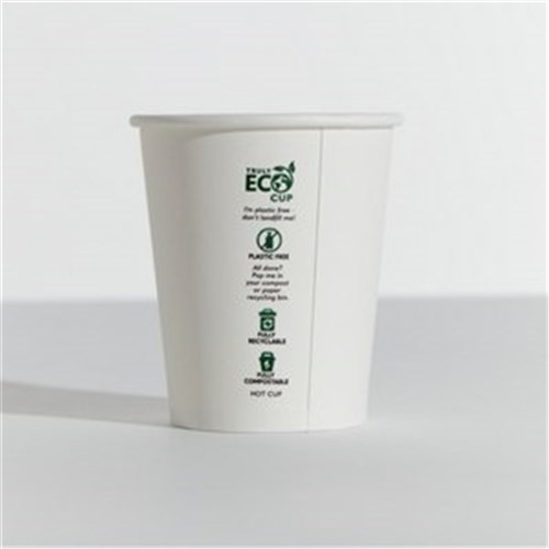 CUP SINGLE WALL TRULY ECO WHITE 80Z (50)