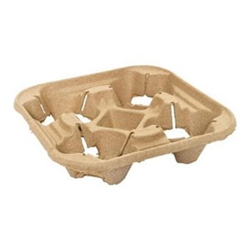 MOULDED FIBRE 4 CUP CARRY TRAY (200)