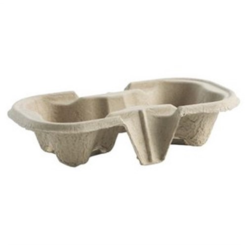 MOULDED FIBRE 2 CUP CARRY TRAY(200)